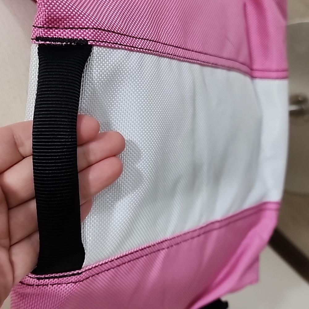 Timbuk2 Classic Billboard Messenger Bag Pink and White Medium Size Carry On - Picture 11 of 16